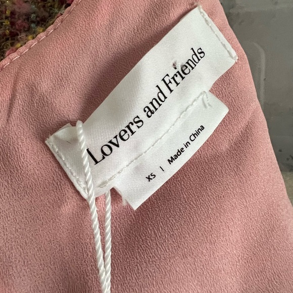 NWT Lovers and Friends Amira Tweed Wool Blend Pink Long Sleeve Mini Dress - Picture 9 of 12